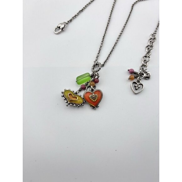 Brighton Portobello Heart Enamel And Crystal Vintage 18" Long - Picture 5 of 5